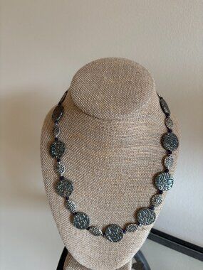 Artsy Silver Necklace, 20"